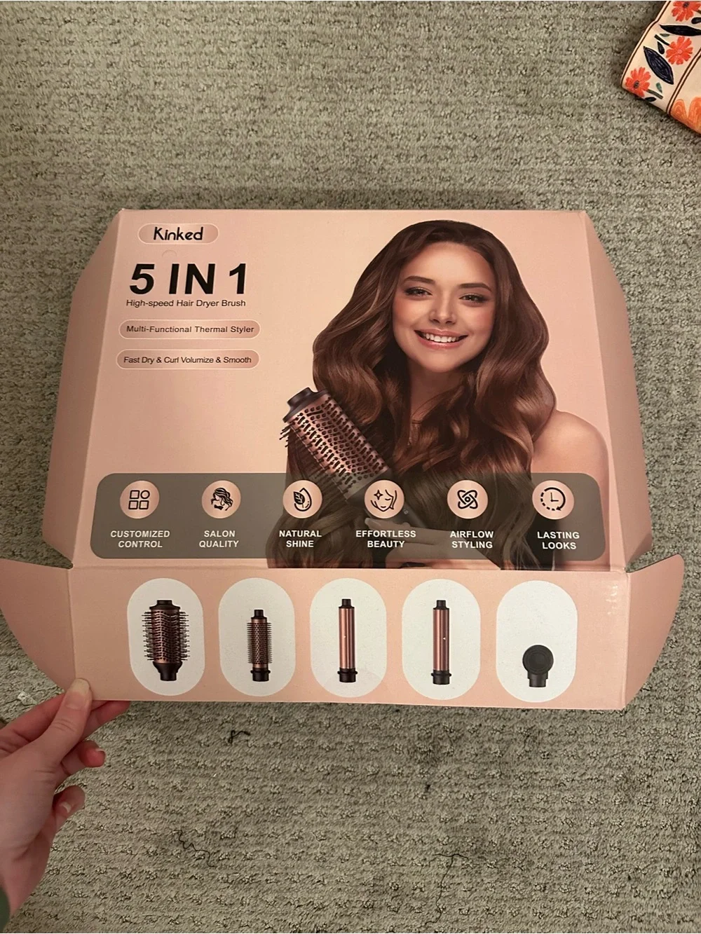 Kiss 5-in-1 Hair Dryer Brush - Rose Pink